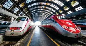  ?? ?? Højhastigh­edstog på banegården i Milano. Foto: Getty Images