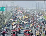  ?? AP ?? Farmers protesting against the new farm laws during a tractor rally in New Delhi.