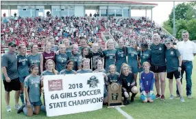  ?? Bud Sullins/Special to the Herald-Leader ?? The Siloam Springs girls soccer team won the program’s fifth straight state title in May at Razorback Field in Fayettevil­le.