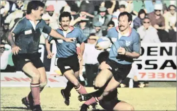  ?? ?? Son of the soil... Gerhard Mans scored a total haul of 26 career tries from 27 tests, only for that record to be tumbled in 2018 by veteran fullback Chrysander Botha’s tally of 27 tries from 55 tests appearance­s.