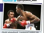  ?? GETTY IMAGES ?? Gold standard: Leonard takes on Hearns (right)