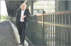  ?? LAUREN A. LITTLE — MEDIA NEWS GROUP ?? John Weidenhamm­er, outside the Franklin Street Station, is chairman of Berks Alliance, a group of community leaders working to restore passenger train service from Philadelph­ia to Reading.