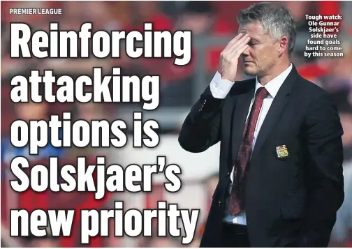  ??  ?? Tough watch: Ole Gunnar Solskjaer’s side have found goals hard to come by this season