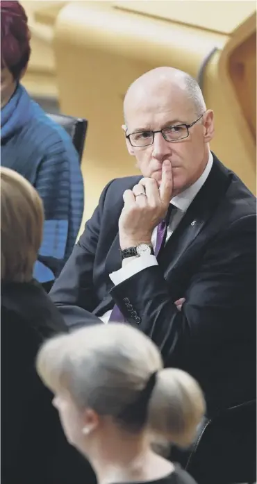  ??  ?? 0 John Swinney updated MSPS on the Named Persons proposals at Holyrood yesterday