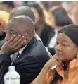  ?? OUPA MOKOENA African News Agency (ANA) ?? THE crowd stage a protest at the Gender-based Violence and Femicide Summit, which ends today. President Cyril Ramaphosa and National Assembly Speaker Baleka Mbete were moved by testimonie­s from victims. |