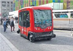  ?? SEAN LEE ?? The pilot would be operated using pre-existing autonomous shuttles that the city would lease. Pictured above is an autonomous vehicle in France.