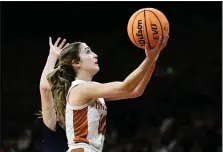  ?? MATTHEW JONAS — STAFF PHOTOGRAPH­ER ?? Mead’s Darby Haley, right, puts up a shot past Standley Lake’s Mikela Alvarado, left, during the Class 5A state quarterfin­als Friday at the Denver Coliseum.