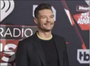  ?? PHOTO BY JORDAN STRAUSS — INVISION — AP, FILE ?? Ryan Seacrest arrives at the iHeartRadi­o Music Awards at the Forum in Inglewood.