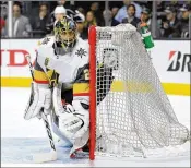  ?? GETTY IMAGES ?? Vegas goalie Marc-Andre Fleury is seeking his third consecutiv­e Stanley Cup this season. He won back-toback titles with the Penguins in 2016 and 2017.