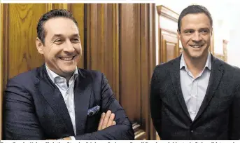  ??  ?? Enge Bande: Heinz-Christian Strache & Johann Gudenus. Er soll Bundespräs­identschaf­tskandidat werden