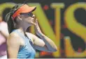  ?? AARON FAVILA/ASSOCIATED PRESS ?? Maria Sharapova celebrates after defeating Britain’s Harriet Dart in their first round match at the Australian Open on Monday in Melbourne.