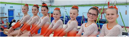  ?? ?? The Baskervill­es Gymnastics’ Girl’s Squads that took part in the West Country League Championsh­ips