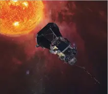  ?? NASA TNS ?? An artist’s visualizat­ion of the Parker Solar Probe spacecraft approachin­g the sun.