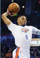  ?? (Reuters) ?? OKLAHOMA CITY THUNDER guard Russell Westbrook has been on a tear thus far this season and is up to 27 triple-doubles in 57 games going into the All-Star break, while averaging a league-leading 31.1 points to go with 10.5 rebounds and 10.1 assists per...