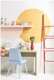 ?? Photo / Wendy Fenwick ?? A coloured ladder, chair, free-standing desk and easy-toremove shelf add personalit­y to a rental without changing the space drasticall­y. Project by Vanessa Nouwens.