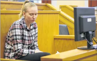 ?? TARA BRADBURY/THE TELEGRAM ?? Anne Norris, 30, sits in Newfoundla­nd and Labrador Supreme Court on Wednesday at the start of the third day of her first-degree murder trial.