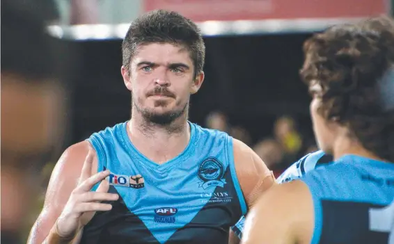  ?? Picture: Celina Whan/AFLNT Media ?? Ryan Pendlebury was yet again a key figure in the Buffaloes' defence.