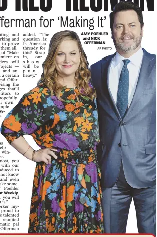  ?? AP PHOTO ?? AMY POEHLER and NICK OFFERMAN