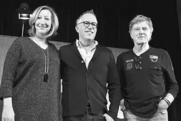  ??  ?? (Left to right) Sundance Executive Director Keri Putnam, Sundance Film Festival director John Cooper and Redford attend the opening day press conference to kick-off the 2017 Sundance Film Festival in Park City, Utah, on Thursday.