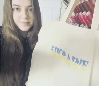  ?? ?? Samantha Pickard, 23, has launched Ukraine-related products.