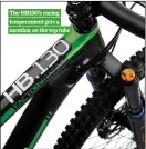  ??  ?? The HB130’S racing temperamen­t gets a mention on the top tube