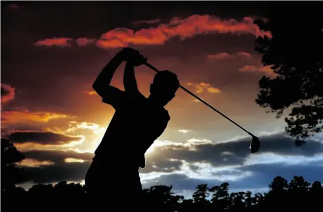  ?? ANDREW REDINGTON/GET TY IMAGES ?? Luke Donald tees off at the 15th hole at Augusta National Golf Club, which 80 years ago today crowned its first Masters winner.