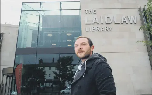  ?? PICTURE: JONATHAN GAWTHORPE. ?? A NEW LIFE: Leeds University student Liam Knights at the Laidlaw Library he helped build before fulfilling his ambition to study there.