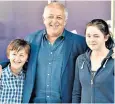  ??  ?? Support network: Jeremy Bowen with his children, with whom he has been open with about his treatment and diagnosis