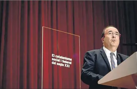  ?? XAVIER CERVERA ?? El primer secretario del PSC, Miquel Iceta, ayer en el Col·legi d’Advocats de Barcelona