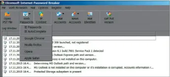  ??  ?? Internet Password Breaker: Unter Web Passwords nden Sie alle Zugangsdat­en Ihrer Browser.