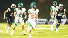  ?? STAFF PHOTO BY ROBIN RUDD ?? Rhea County sophomore running back Ethan Davis compiled nearly 500 all-purpose yards in the Golden Eagles’ road victory over Bradley Central last Friday.