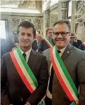  ??  ?? Vaticano Giorgio Gori con il sindaco di Lecco Virginio Brivio