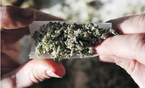  ?? ROBERT F. BUKATY / THE ASSOCIATED PRESS FILES ?? The number of cannabis-related offences reported to police has dropped for the fifth straight year, Statistics Canada has reported.