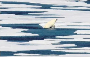  ?? ASSOCIATED PRESS ?? Climate scientists point to the Arctic as the place where climate change is most noticeable, with dramatic sea ice loss, a melting Greenland ice sheet, receding glaciers and thawing permafrost.