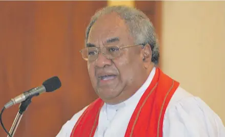  ??  ?? President of the Methodist Church in Fiji, Reverend Epineri Vakadewavo­sa.
