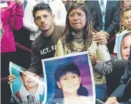  ?? Jose Luis Magana, The Associated Press ?? Karen Caudillo, 21, of Florida and Jairo Reyes of Rogers, Ark., both brought to the United States as children, attend a Capitol Hill news conference about immigratio­n this month.