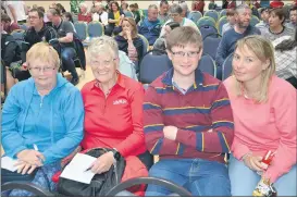  ?? (Pic: John Ahern) ?? RIGHT: Supporting St. Catherine’s participan­ts at last Sunday’s Scór na bPáistí in Watergrass­hill, were l- r: Chris Dinneen, Mary O’Grady, Maurice Dinneen and Fran Regan.