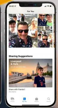 ??  ?? Sharing is a big part of iOS 15 and Photos now suggests photos for you to share.