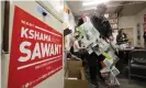  ??  ?? Kshama Sawant’s campaign office in Seattle. Photograph: Elaine Thompson/AP