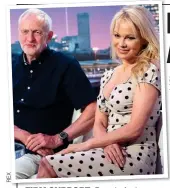  ??  ?? FIRM SUPPORT: Pamela Anderson with Jeremy Corbyn on TV in June