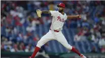  ?? MATT ROURKE — THE ASSOCIATED PRESS ?? Phillies starter Cristopher Sánchez pitches during the third inning Wednesday night at Citizens Bank Park.