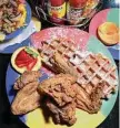  ?? Paul Stephen/Staff ?? Tony G’s Soul Food: Waffles are laced with flakes of rock sugar, creating crunch with a hit of sweetness.