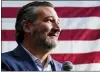  ?? THE ASSOCIATED PRESS ?? Sen. Ted Cruz, R-Texas, at a David McCormick Republican candidate for U.S. Senate in Pennsylvan­ia campaign event in Lititz on Friday. He won his challenge to a provision of federal campaign-finance law.