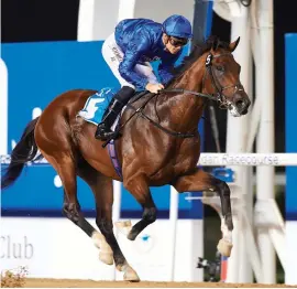  ?? Picture: KentuckyDe­rby.com. ?? BIG WIN. Thunder Snow, pictured winning the UAE 2000 Guineas at Meydan last year, can win round two of the Al Maktoum Challenge at the Dubai racecourse today.