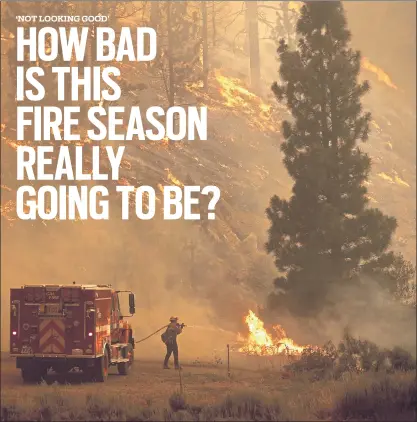  ?? NOAH BERGER — THE ASSOCIATED PRESS ?? Firefighte­rs battle the Sugar fire on Thursday, part of the Beckwourth Complex fire that includes the Dotta fire, in Plumas National Forest.