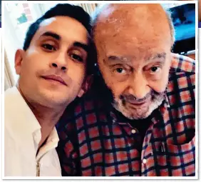  ?? ?? KEPT IN THE DARK: Mohamed Al Fayed, 92, pictured with Omar last month, has been shielded from the legal battle between his son and daughter