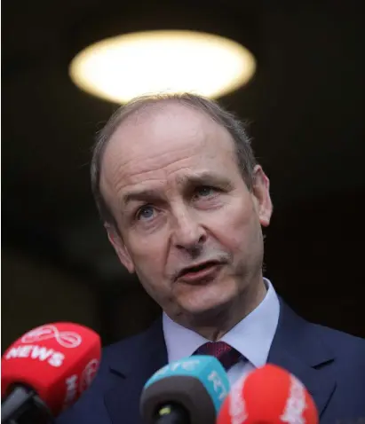  ??  ?? TALK IS CHEAP: Taoiseach Micheal Martin failed to inspire us again last week with his content-free address to the nation. Photo: Gareth Chaney