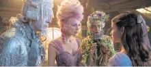  ?? LAURIE SPARHAM / WALT DISNEY STUDIOS MOTION PICTURES ?? OUT OF THEIR REALM: Richard E. Grant, Keira Knightley, Eugenio Derbez and Mackenzie Foy, from left, star in ‘The Nucracker and the Four Realms.’
