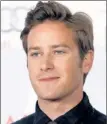  ??  ?? Armie Hammer by Matt Sayles, AP In 2011: Had key role in J. Edgar. Notable: The Social Network twins.