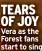  ?? ?? TEARS OF JOY Vera as the Forest fans start to sing